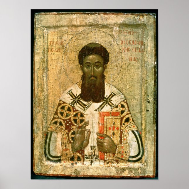 Poster Icône de Saint Grégoire Archevêque de Thessaloniqu (Devant)