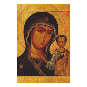 Poster Icône orthodoxe de Notre-Dame de Kazan