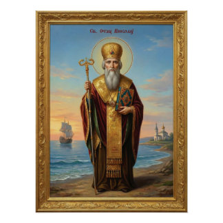 Poster icône orthodoxe de saint Nicolas