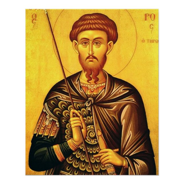 Poster icône orthodoxe de saint Théodore Tiron (Devant)