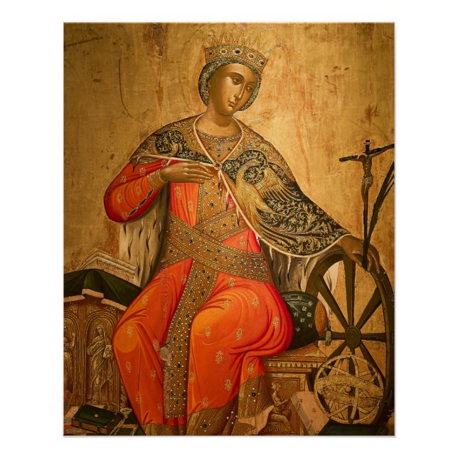 Poster Icône orthodoxe de Ste Catherine d'Alexandrie (Devant)