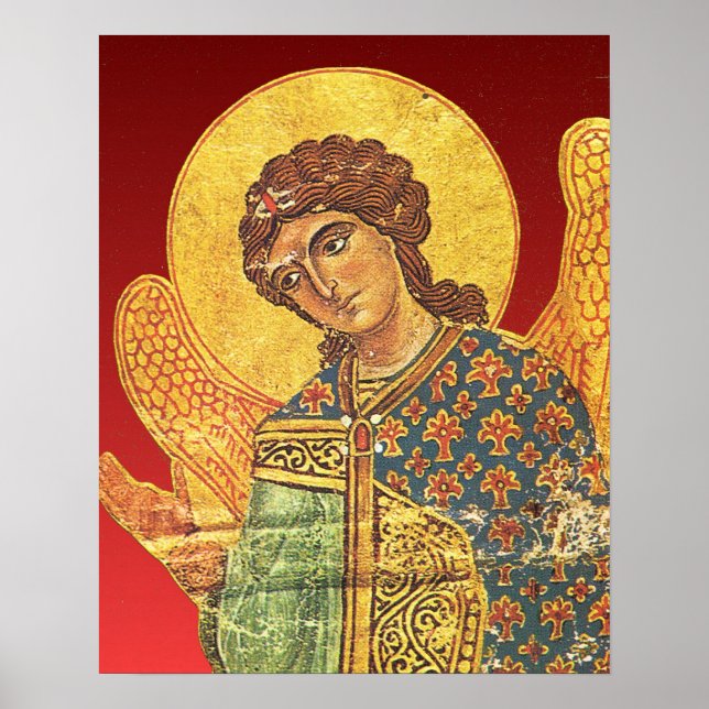 Poster Icône orthodoxe vintage, Angel Gabriel (Devant)