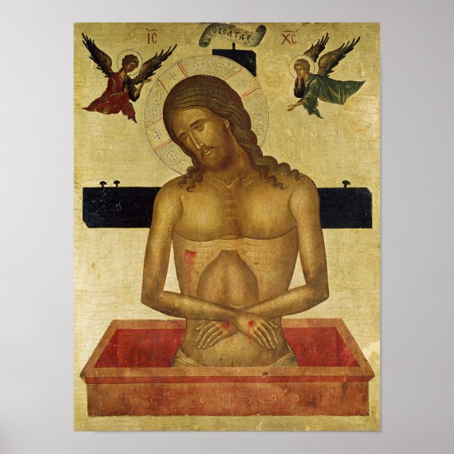 Poster Icône représentant le Christ dans le tombeau (Devant)