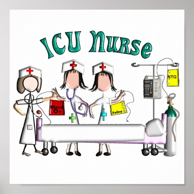 Poster ICU Nurse Canvas Art -Unique 3D Artist Graphics (Devant)