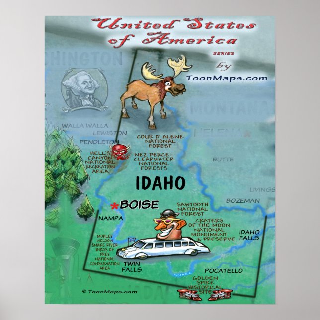 Poster Idaho USA (Devant)