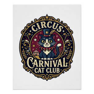 Poster Idée cadeau pour papa de chat de carnaval de cirqu