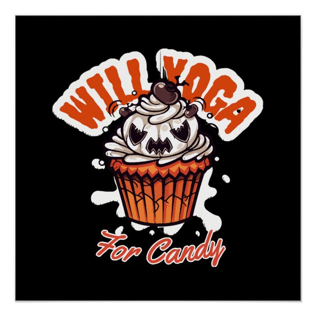 Poster Idée de cupcake Halloween pour le yoga des mamans (Devant)