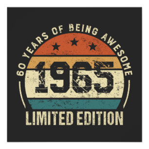 Poster Idée vintage 1965 pour les 60 ans