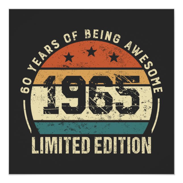 Poster Idée vintage 1965 pour les 60 ans (Devant)
