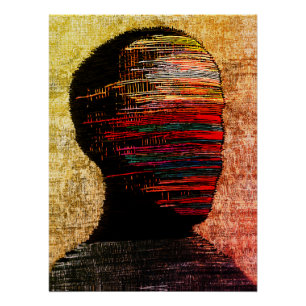 Poster Identité fragmentée – Art abstrait et coloré de fi
