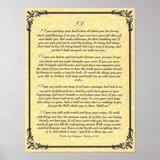 Poster IF Inspirer le poème pour les jeunes hommes par Ru (Devant)