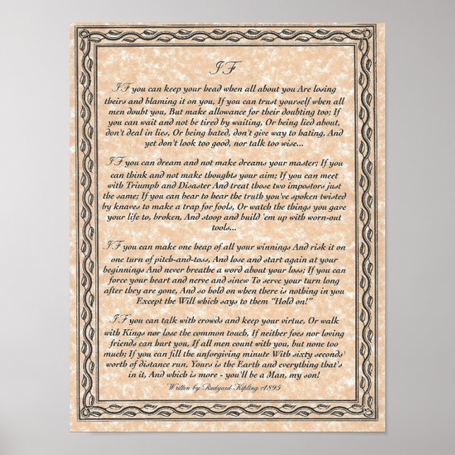 Poster IF Inspirer le poème pour les jeunes hommes par Ru (Devant)