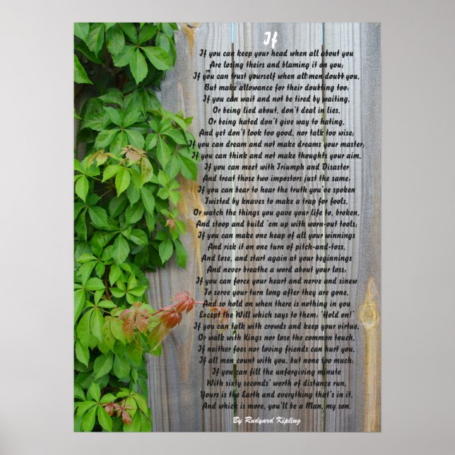 Poster IF, Poème de Rudyard Kipling (Devant)