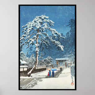 Poster Ikegami Honmonji Temple Kawase Hasui shin hanga