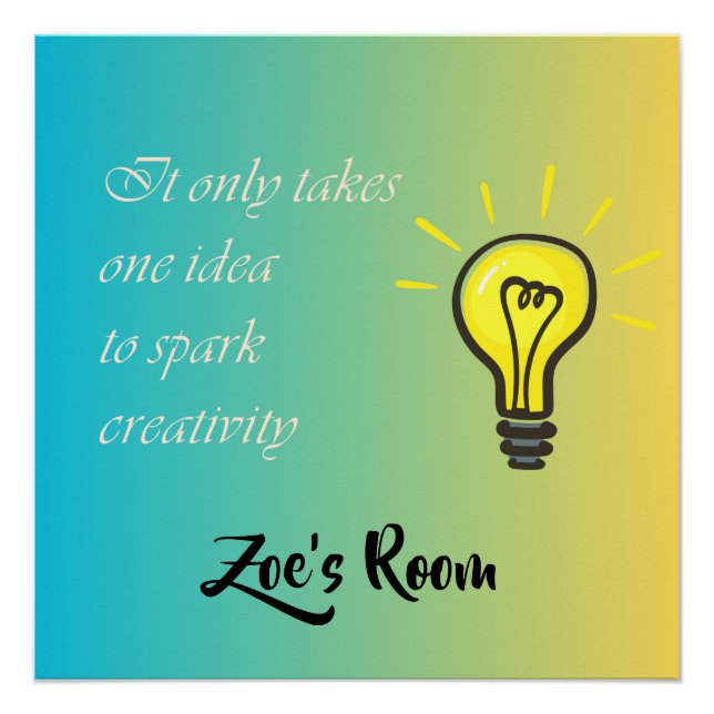 Poster Il ne prend qu'une idée - nom modifiable Glossy (Devant)