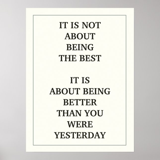 POSTER IL NE S'AGIT PAS D'ÊTRE LE MEILLEUR, IL S'AGIT D'Ê (Devant)