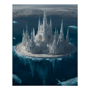 Poster Île de l'art fantastique de la flèche gothique gel
