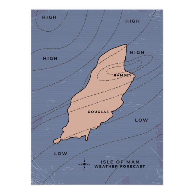 Poster Île de Man Prévisions météorologiques (Devant)