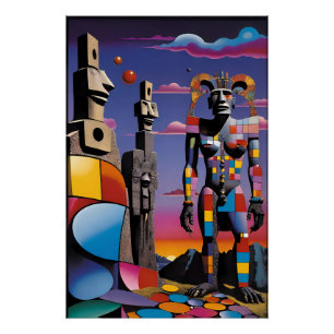 Poster Île de Pâques Bunnyman - Ken Gage Art