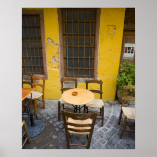 Poster Île grecque de Crète et vieille ville de Chania 