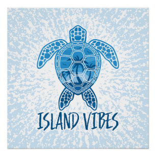 Poster Ile Vibes Tropical Coucher de soleil Design de tor