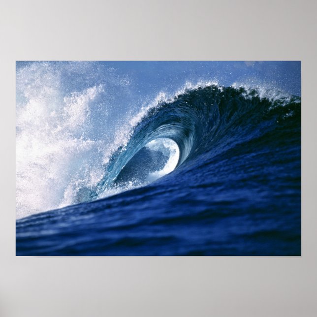 Poster Îles Fidji, Tavarua, Cloudbreak. Une vague (Devant)