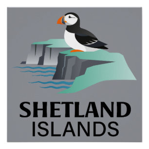 Poster Îles Shetland Écosse Royaume-Uni