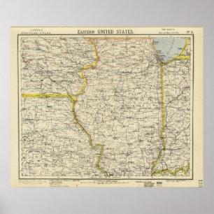 Poster Illinois, Indiana, Iowa, Missouri