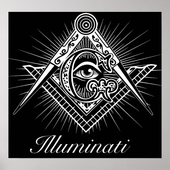 Poster Illuminati Freemason Tous les yeux de vue (Devant)