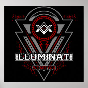 Poster Illuminati Nous Vous Voyons Tous Voir L'Oeil