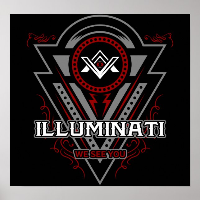 Poster Illuminati Nous Vous Voyons Tous Voir L'Oeil (Devant)