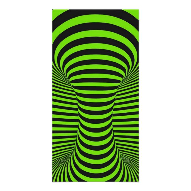 Poster Illusion d'optique vert néon et noir (Devant)
