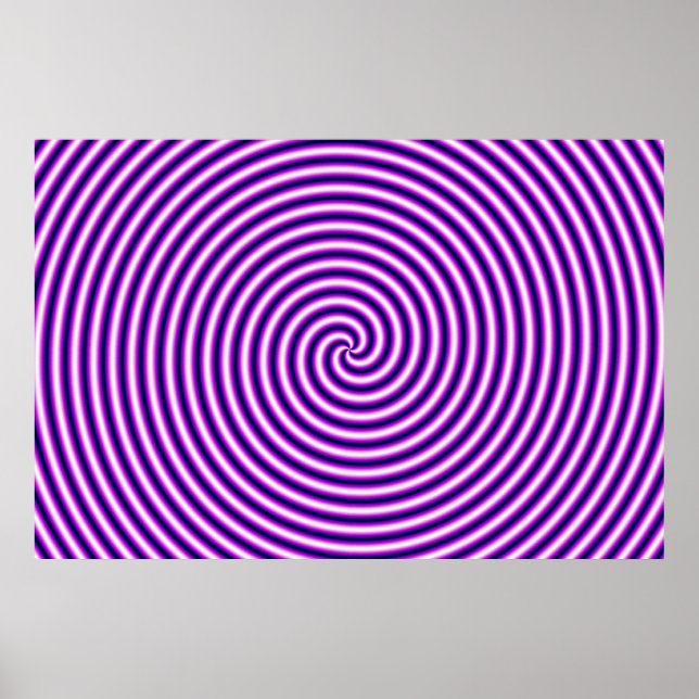 Poster Illusion Optique Hypno violet (Devant)