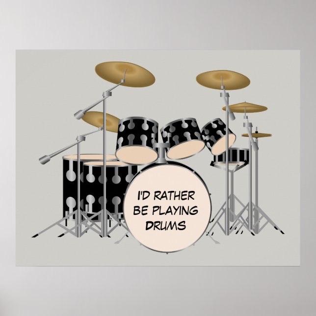 Poster Illustrated Drum Set (Devant)