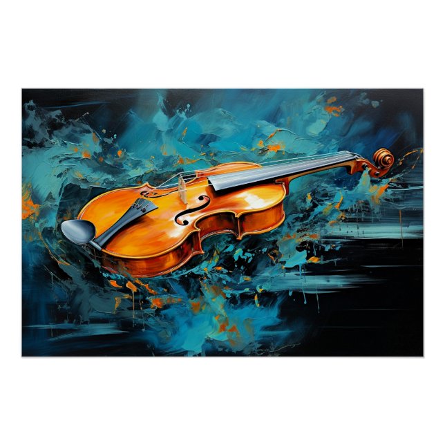 Poster Illustration Abstraite du violon (Devant)