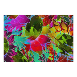 Poster Illustration abstraite florale d'affiche parfaite