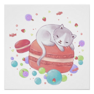 Poster Illustration Chat & Sweets