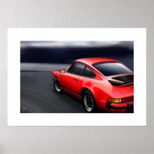 Poster Illustration d'affiche de coupé de 911 sports de