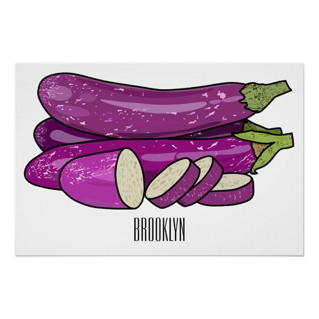 Poster Illustration d'aubergine (Devant)
