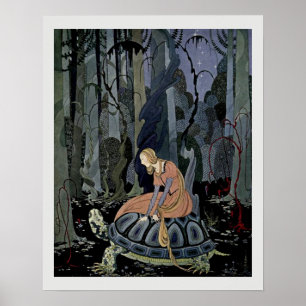 Poster Illustration de Blondine et du conte de tortue