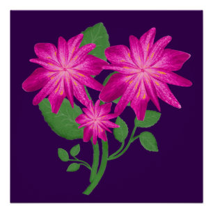 Poster Illustration de bouquet floral rose Dessin à la