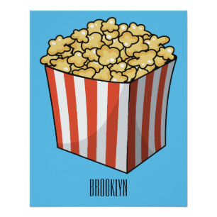Poster Illustration de dessin animé Popcorn