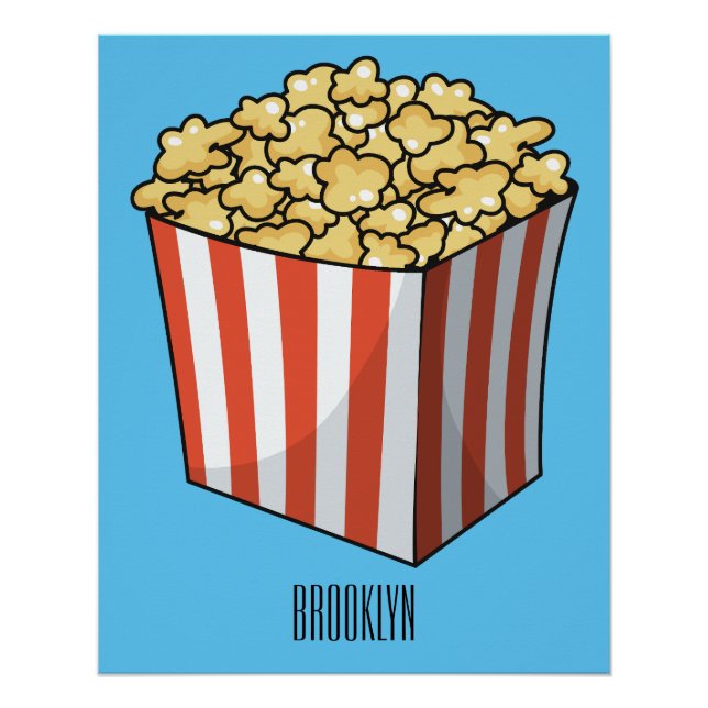 Poster Illustration de dessin animé Popcorn (Devant)