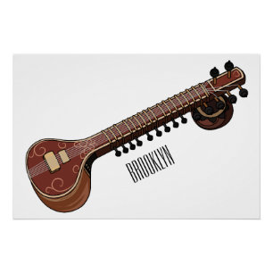 Poster Illustration de dessin de Sitar