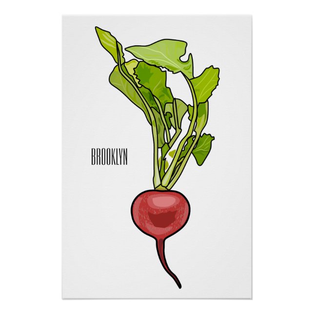 Poster Illustration de dessin Radish (Devant)