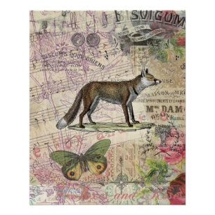 Poster Illustration de Fox Wildlife Vintage Animal