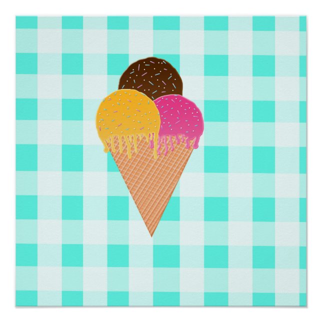 Poster Illustration de glace colorée (Devant)