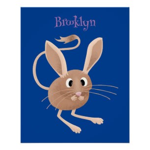 Poster Illustration de jerboa aux longues oreilles