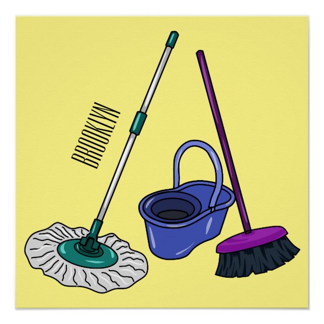 Poster Illustration de la bande dessinée Broom & mop (Devant)