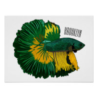 Illustration de la caricature de poisson de combat